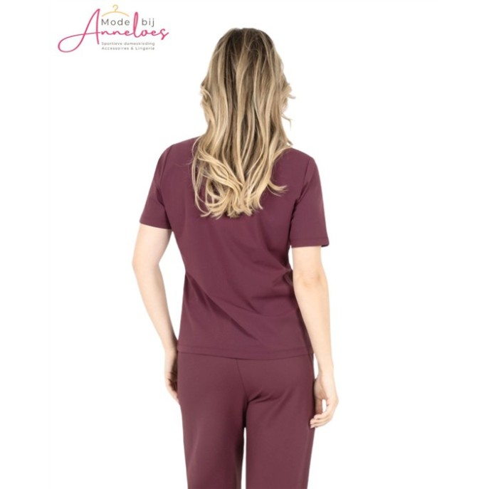 Zoso T-shirt Britt Tekst glitter - Bordeaux Zoso T-shirt Britt Tekst glitter - Bordeaux